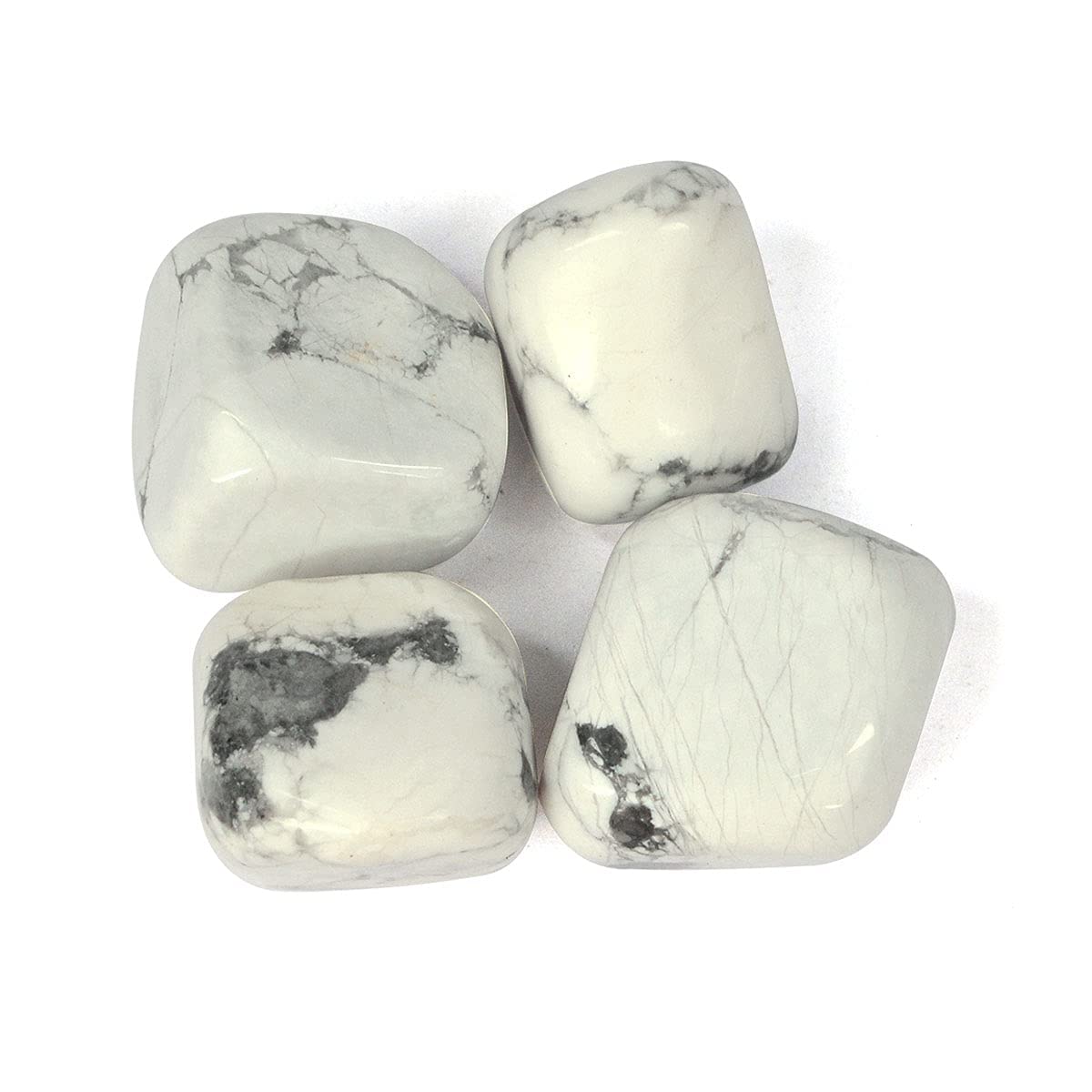 Natural Howlite Tumble Stone Raw Rough Stone for Reiki Healing - 50 Gram Pack (White & Grey) Default Title
